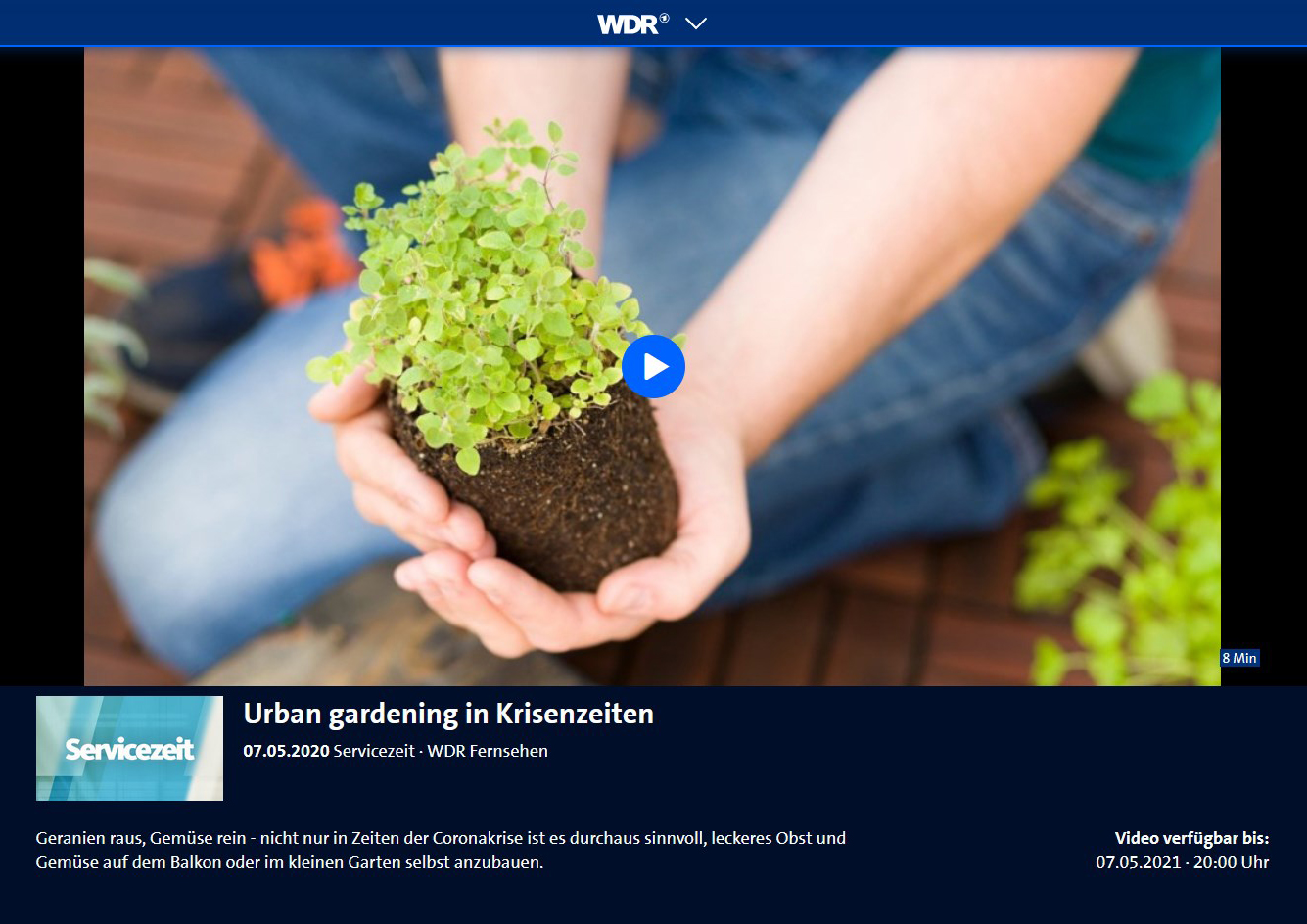 Titelbild für WDR - Urban Gardening in Krisenzeiten